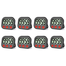 8X Kitchen Timer, Digital Visual Timer Magnetic Clock Stopwatch Countd
