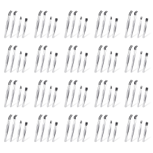 Pincetset van 80 stuks met rubberen punten, PVC-gecoate pincet, fijne punt