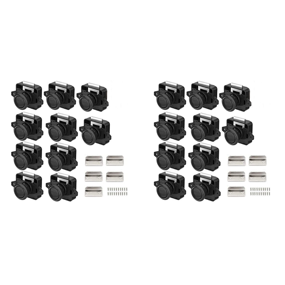 Pack of 20 Locks, Metal Push Button Door Locks Furniture Cabinet Black-image-OPC-PJDHXTF-NEW