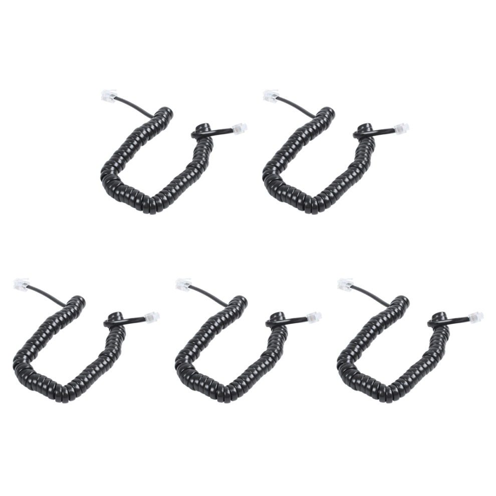 Photos - Cable (video, audio, USB) 5pcs 9.3 Inch Black RJ9 Telephone Phone Modem Coil Line Cord Cable