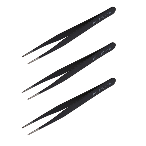 pinzas de punta recta de metal negro 1