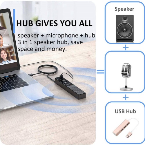 5X Ηχεία Υπολογιστή με Μικρόφωνο & Hub Ηχείο Συνδιάσκεψης USB, Υπολογιστής 2