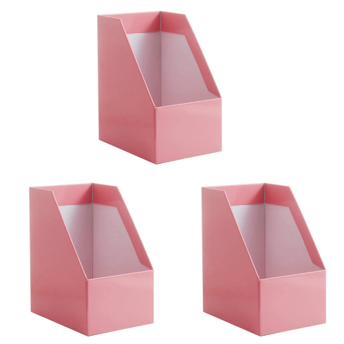3X Kraft Paper Magazine Rack Bookend Large Book Stand File Holder Fold 1