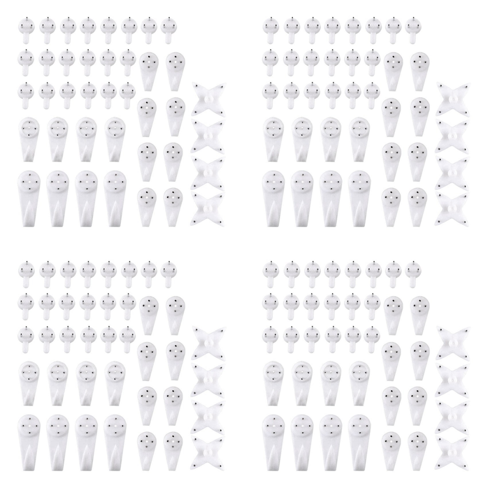 160Pc Nail Screws Wall Hooks Picture Hangers Traceless Photo Hook Mult 4851780679995