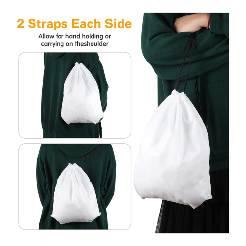 50 Pcs Sublimation Drawstring Bags Bulk White Blank Backpacks Reusable 2