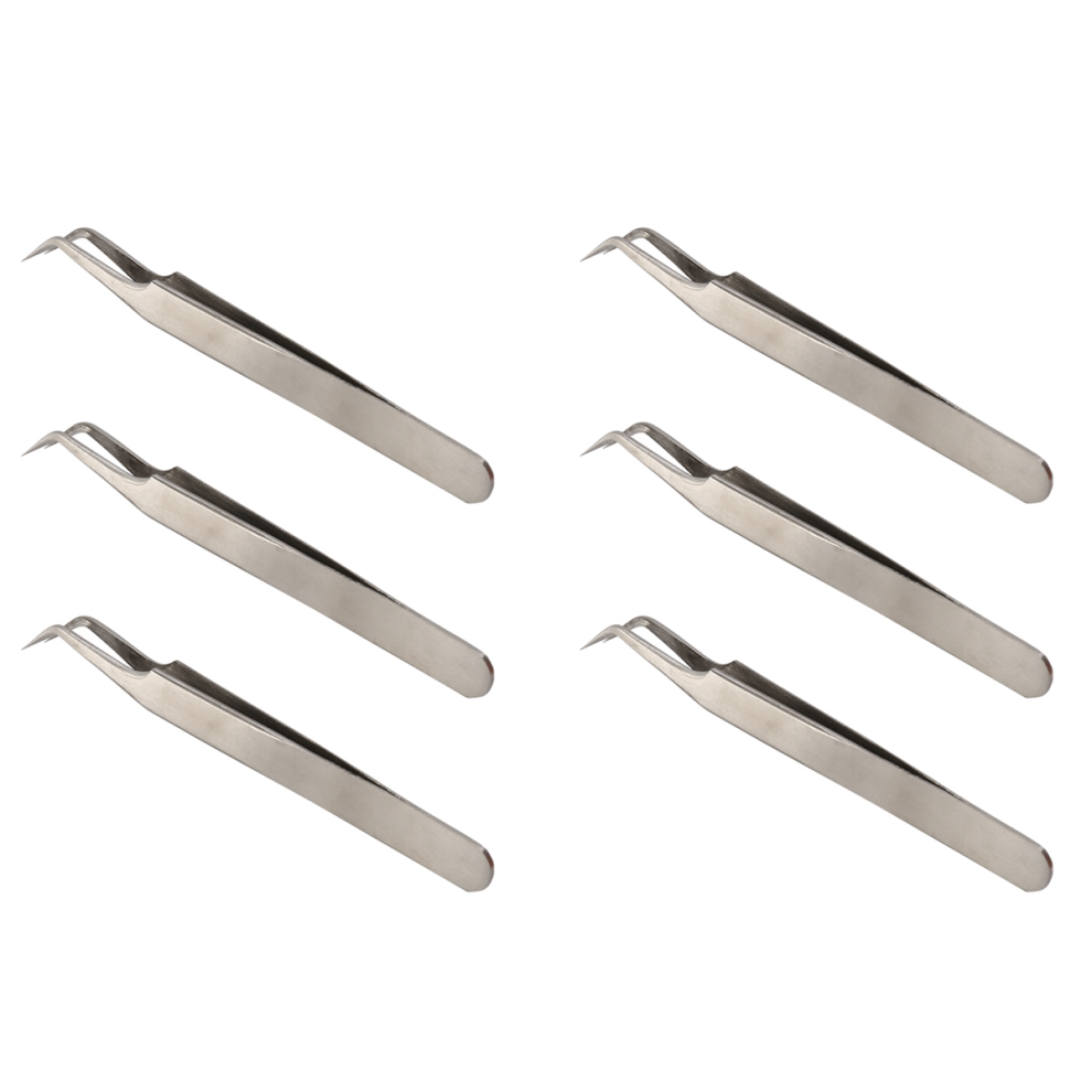Set Di 6 Pinzette Antistatiche Con Punta Curva, Pinze E Utensili Manuali Per La Riparazione-image