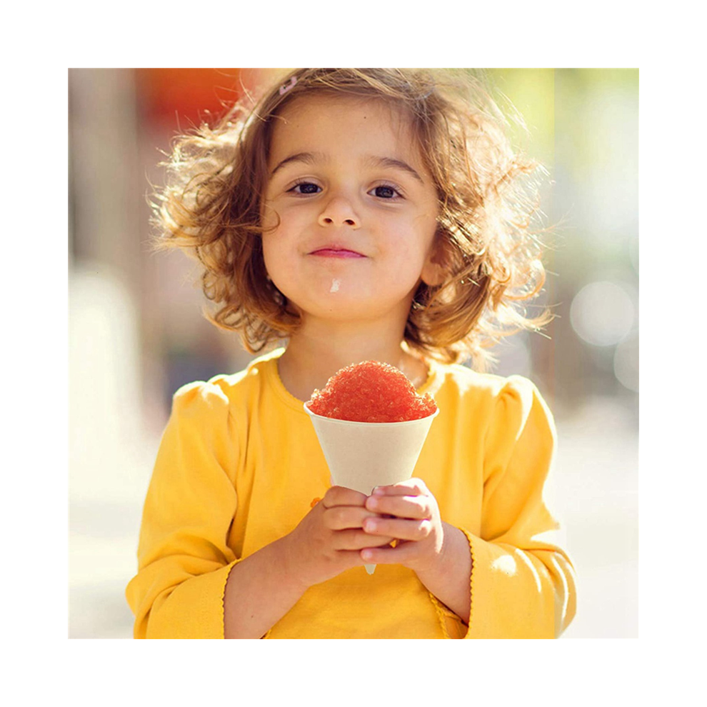 Vasos CóNicos De Papel Blanco, Vasos Para Nieve, Vasos Recubiertos A Prueba De Fugas Para Hielo Afeitado-image