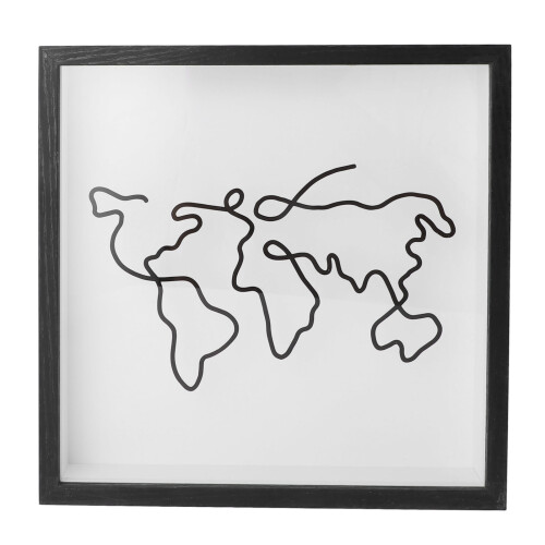 29CM White Shadow Box Map Frame with Ticket & Postcard Slot Display 2