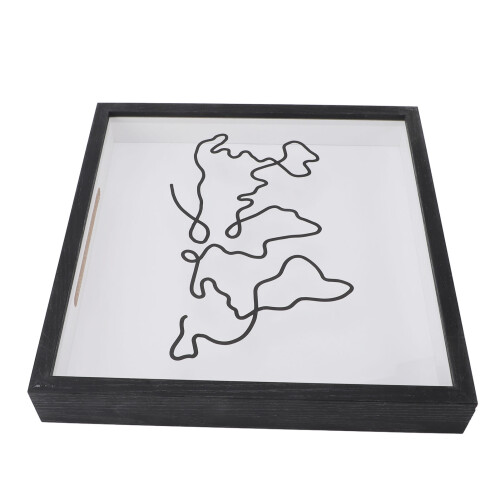29CM White Shadow Box Map Frame with Ticket & Postcard Slot Display
