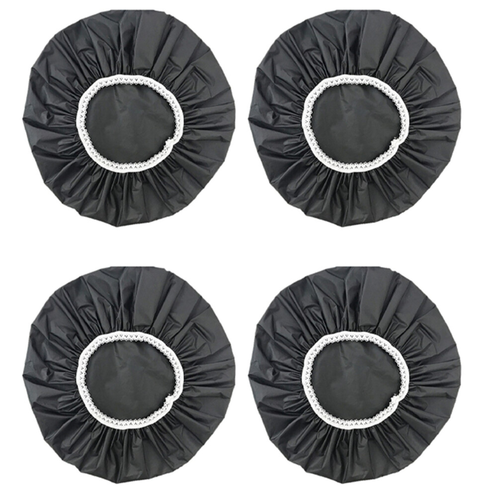 Torribaly 4Pcs Household Waterproof Shower Cap, Swimming Hotel Elastic Cap Hair