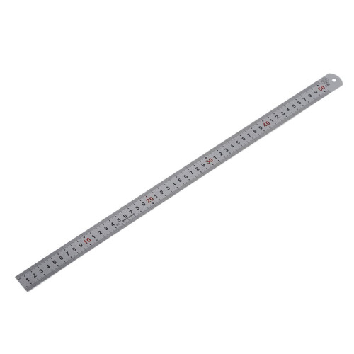 3X Double Side Scale Stainless Steel Straight Ruler Measuring Tool 50c 2