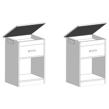 2X Nachttisch mit Ladestation und LED-Leuchten, Geheimschubladendesign