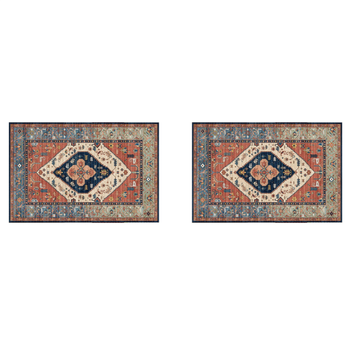 2X Indoor Door Mat Retro Floor Mat, Non Slip Front Rug Soft Quick Abso 1