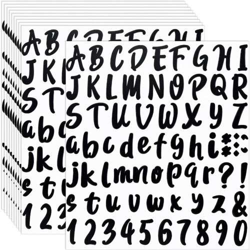 1440 Pieces 20 Sheets Self-Adhesive Vinyl Sticker, Alphabet Letter Num 2