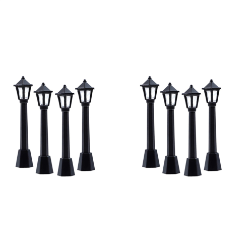 8Pcs Straße Post Lichter Modell Eisenbahn Zug Lampe Miniatur Dorf Pat