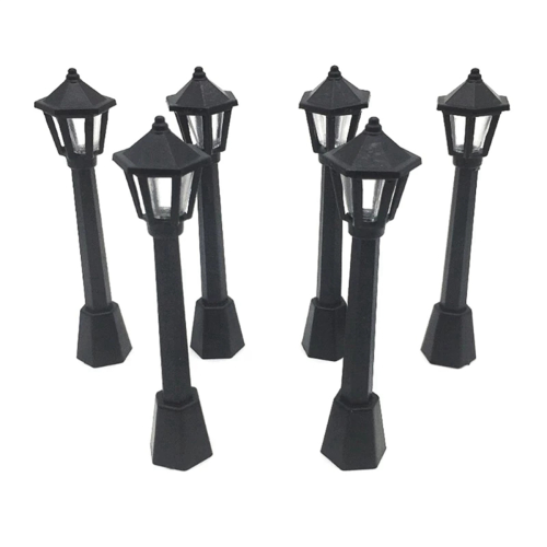 8Pcs Straße Post Lichter Modell Eisenbahn Zug Lampe Miniatur Dorf Pat 2