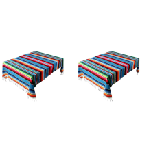 2X Mexican Blanket Sarape Picnic Rug Throw Tablecloth Hot Rod for Yoga