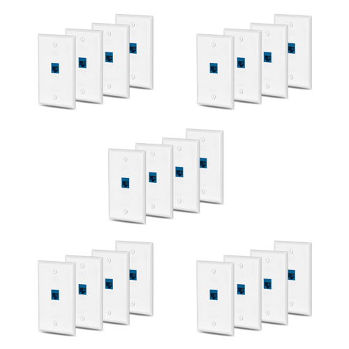 Lot De 10 Prises Réseau CAT 6A En Saillie 1 Port RJ45 Blindé - Montage Mural Facile - Pour Câblage Ethernet 10 Gbit/s