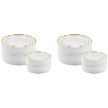 Gouden plastic borden - 50 wegwerpborden voor diner en saladefeest