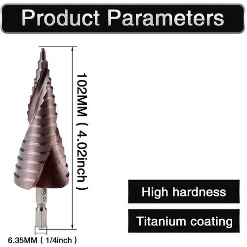 4X M35 HSS Co Step Drill Bit Cobalt Cone Bits 4-32mm Wood Stainless St 2