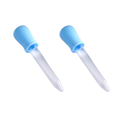 contagocce per liquidi in plastica trasparente da 5 ml, blu, per neonati