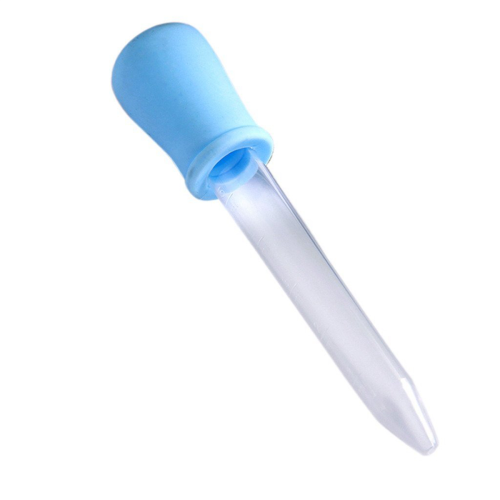 contagocce per liquidi in plastica trasparente da 5 ml, blu, per neonati 2