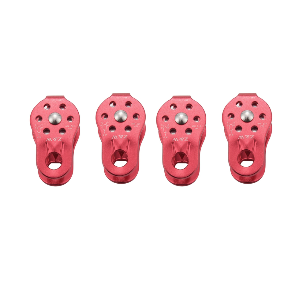 4 Pcs Rock Pulley Rope Tree Climbing Climber Arborist Fixed Red 4851780697425
