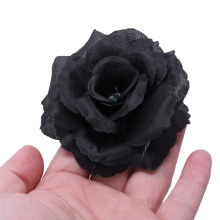 120 Pcs Black Rose Artificial Silk Flower Party Wedding House Office G