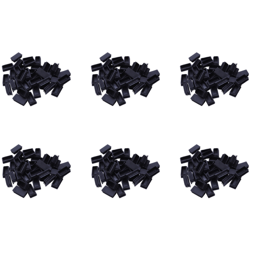 Inserti per tubi con tappo terminale in plastica 25 mm x 50 mm, 240 pezzi, neri 1