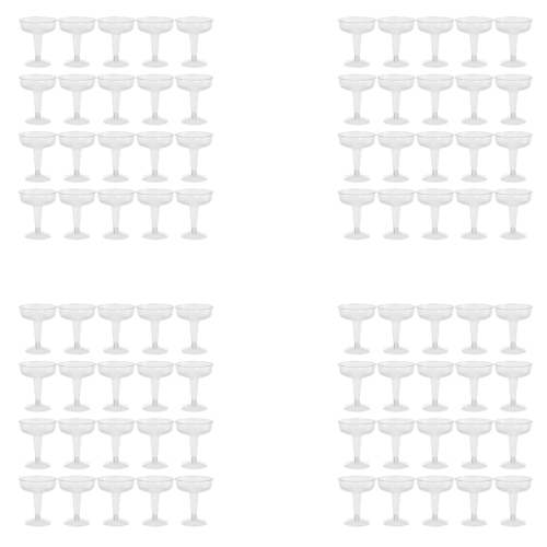 Copas de champán desechables de plástico (80 unidades) transparentes