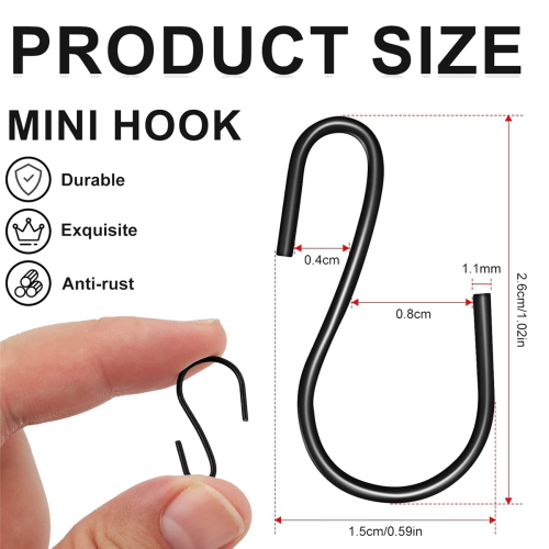 240Pcs 1-Inch Mini S-Shaped Hook, Small Metal Decorative for Crafts(Bl 2