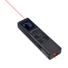 3-in-1 Laser Distance Meter with Angle Measure, Backlit LCD, 60M, Black