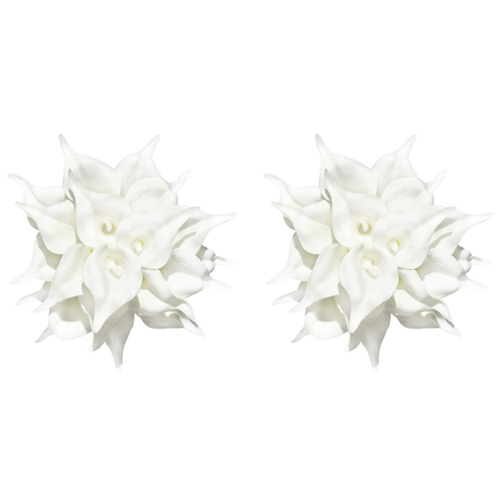 40 Pcs Artificial White Calla Lily Flowers with Soft Latex Materials f