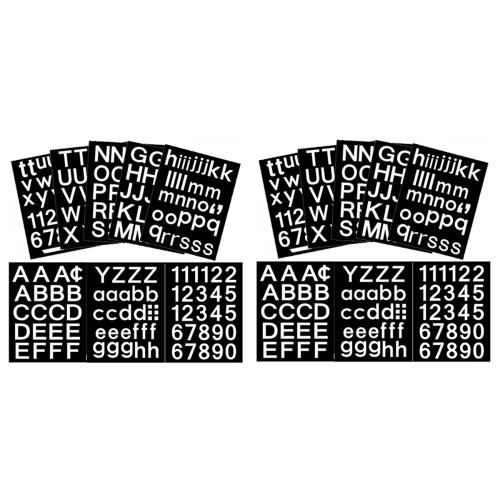 16 Sheets Self-Adhesive Vinyl Letters Numbers Kit, Mailbox Sticker for
