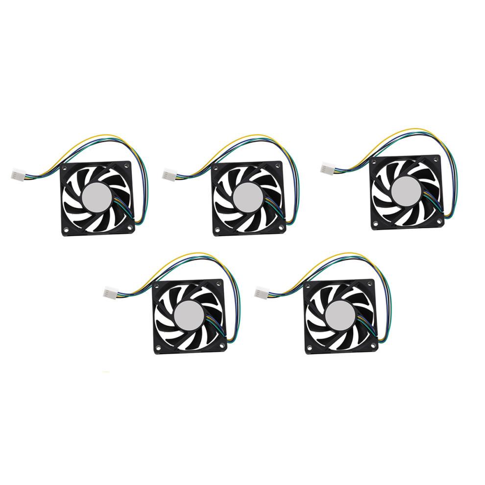 5Pcs 70X70x15mm 12V 4 Pins Pwm Pc Computer Case Cpu Cooler Cooling Fan 4851780698835