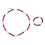 Collana e bracciale baseball Blu scuro/Rosso60cm/23.6in 3