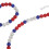 Collana e bracciale baseball Blu scuro/Rosso60cm/23.6in 11