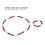 Collana e bracciale baseball Blu scuro/Rosso60cm/23.6in 2