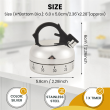 2X 60 Minute Counting Teapot Shaped Kitchen Cooking Alarm Clock Timer