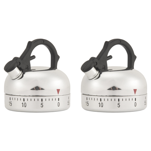 2X 60 Minute Counting Teapot Shaped Kitchen Cooking Alarm Clock Timer 2