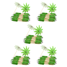 200x groene kokospalm tandenstokers papieren paraplu's handgemaakte cocktail P