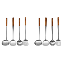 2X Long Handle Stainless Steel Wok Spatula Kitchen Slotted Turner Rice