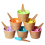 24Pcs Eis Schüssel Set Verschiedene Farbe Löffel Geschirr Kinder Warenkorb 6