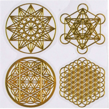 64Pcs/Set Metal Energy Decor Sticker Flower of Life Children's Day Gif