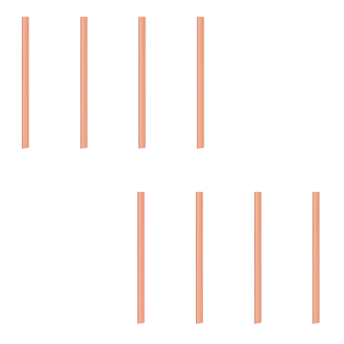 8X Πλάκα επίπεδης ράβδου από χαλκό T2 99,6% 3mm x 15mm, μεταλλική λωρίδα 250mm