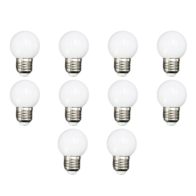 10x E27 Led-lampen - 1w PE Frosted Globe Kleurrijk Wit/Rood/Groen/Blauw/