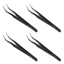 4x gebogen pincet juweliers handgereedschap voor hobby en kralen