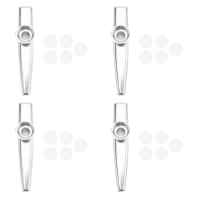 4X Kazoo aluminiumlegering metaal met 20 stuks geschenken fluitmembraan voor Ch