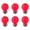 6X E27 LED Light Warm Red Bulb Plastic (0.5W Power, Red) 2