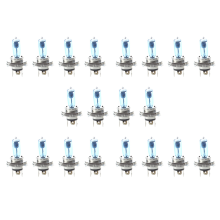 20 Lampadine Alogene Fari Auto H4 Luce Bianca 100W 12V